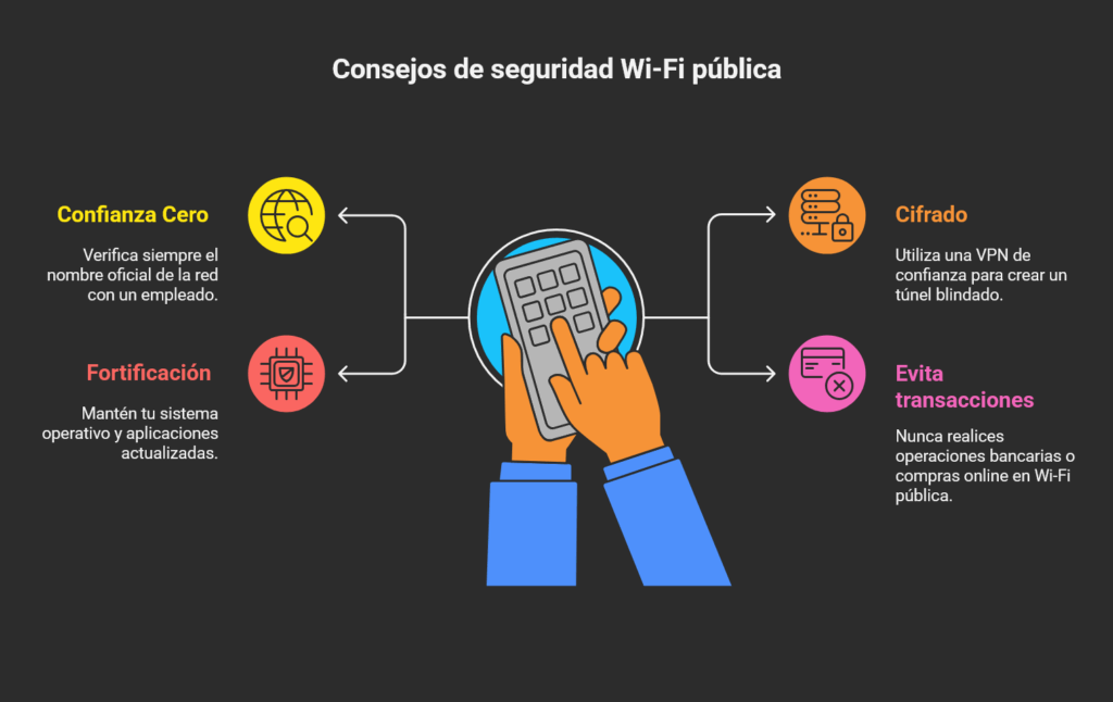 Es seguro conectarse a una red wifi abierta:Consejos de seguridad Wi-Fi pública