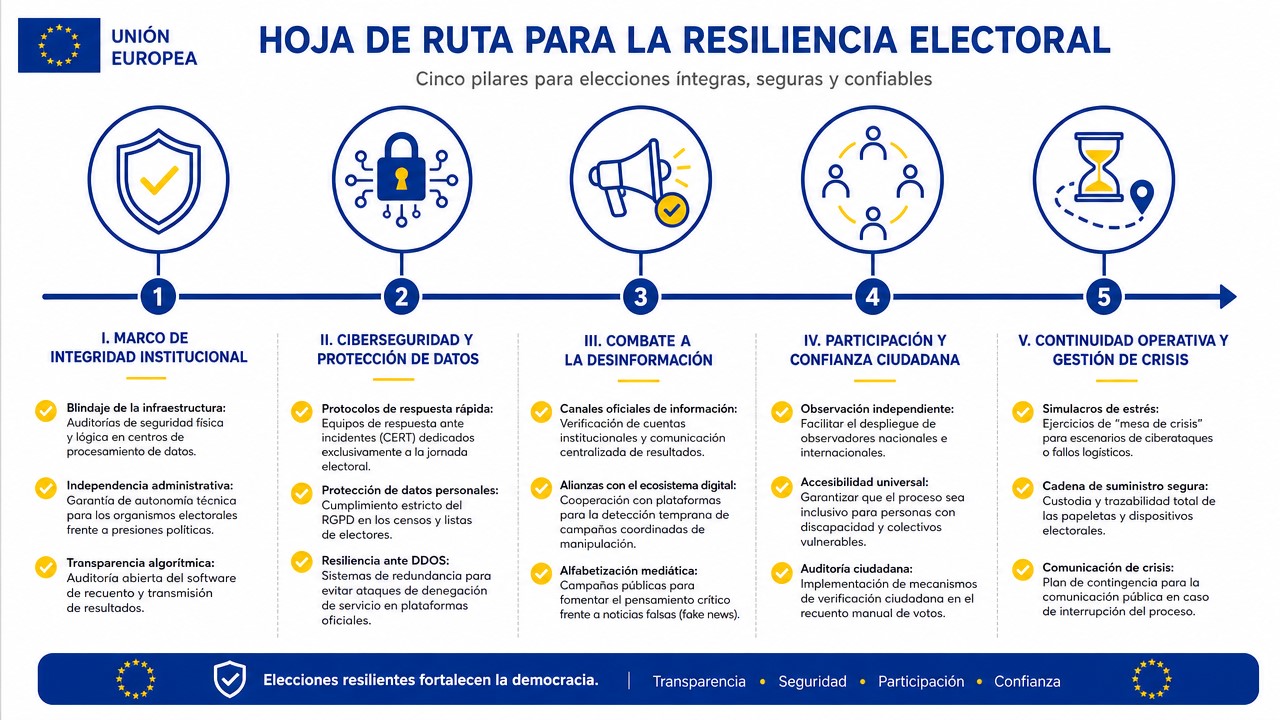  Buenas prácticas de resiliencia electoral contra la desinformación: centros de situación, simulaciones y cooperación internacional 