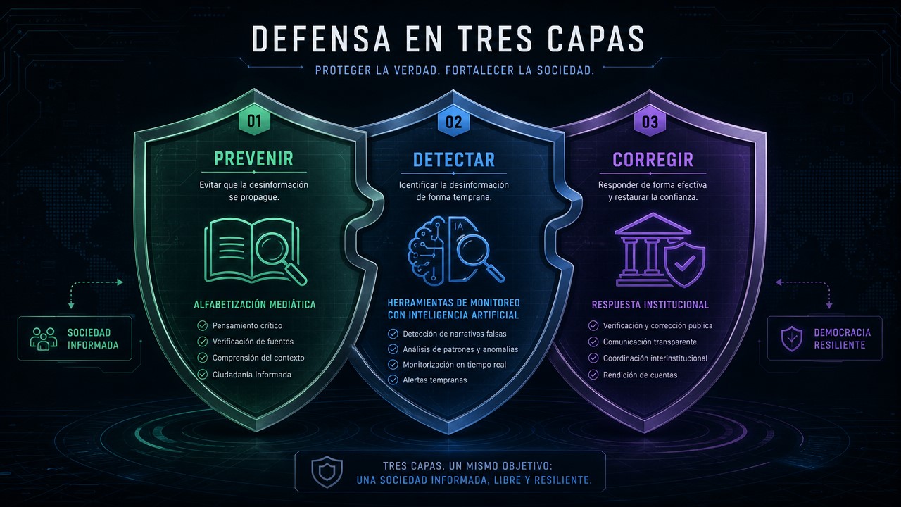 Estrategia de defensa democrática en tres capas contra la desinformación electoral: prevención, detección y corrección | 