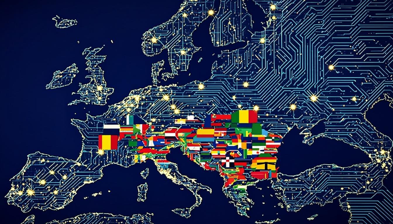 y la Nueva Guerra Fría Digital -- Concepto de soberanía cibernética y fronteras digitales en el mapa de la Unión Europea.