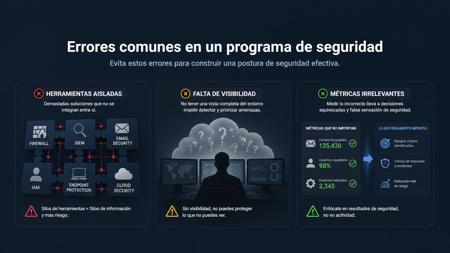 Errores frecuentes al diseñar un programa de capacidades de ciberseguridad.